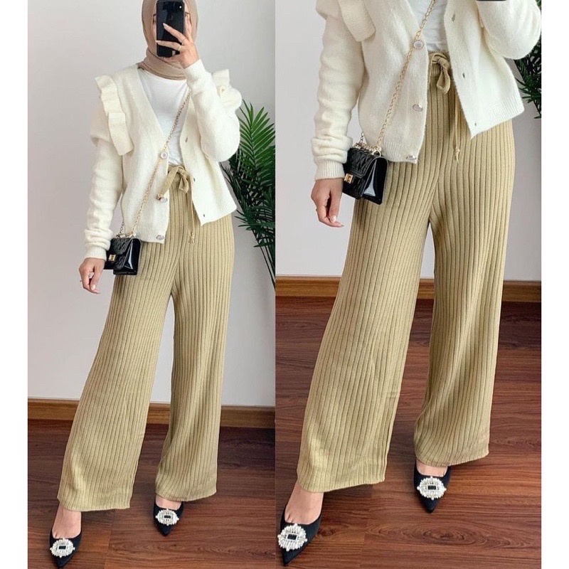 Celana Kulot Rajut Wanita / Celana Panjang Kulot Knit