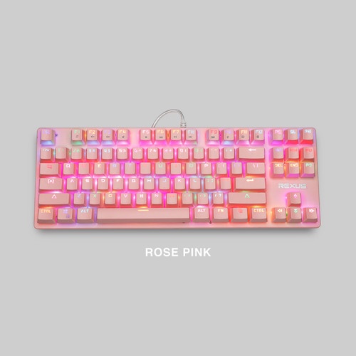 Keyboard Rexus GAMING MECHANICAL RGB MX9 TKL PINK-BROWN SWITCH