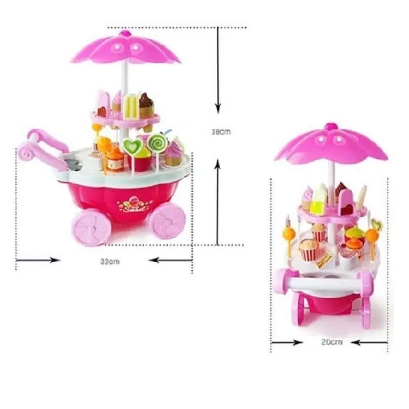 Ice Cream Cart Sweet Shop Candy Cart / Mainan Anak Dorongan Es krim