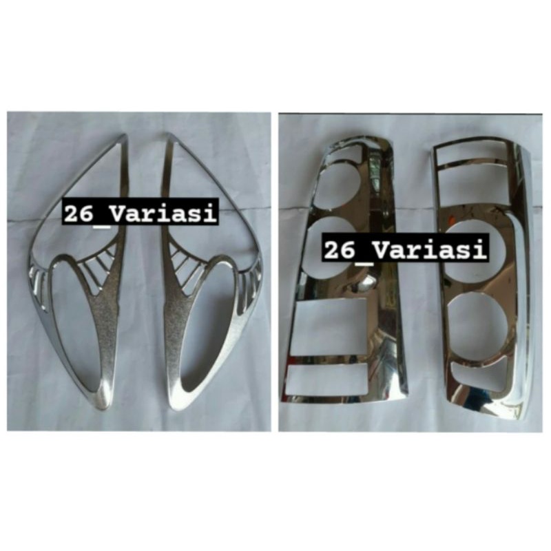 PAKET List Garnish Lis Lampu Depan Belakang Avanza Xenia Lama 2005-2007 Chrome