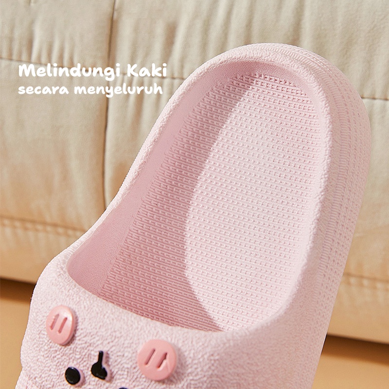 Lazy Bear Sendal Jelly Wanita / Sandal Slip On PVC / Sandal Perempuan Lucu / Cute Rabbit Sandal Jelly Wanita / H30 Sendal Kelinci Rumah Sendal Anak Perempuan / Sendal Wanita Kekinian /Korea Soft Rubber Non Slip