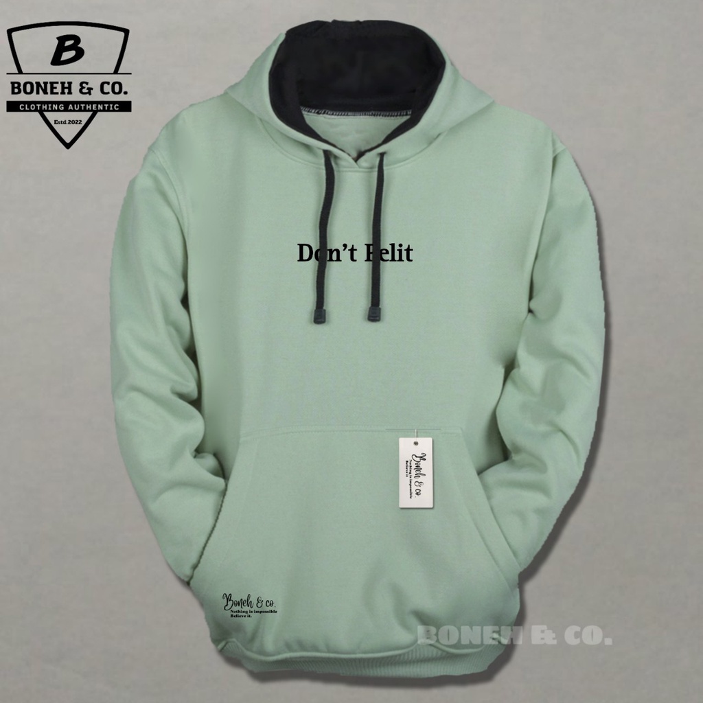 Hodie Keren Pria Hijau Mint List Dont Pelit 100% Katun Flece Tebal Real Pict Jumbo M L XL XXL 2XL Hoodie Simpel Aesthetic Kasual Kupluk Hoodie Jumper Ori Distro