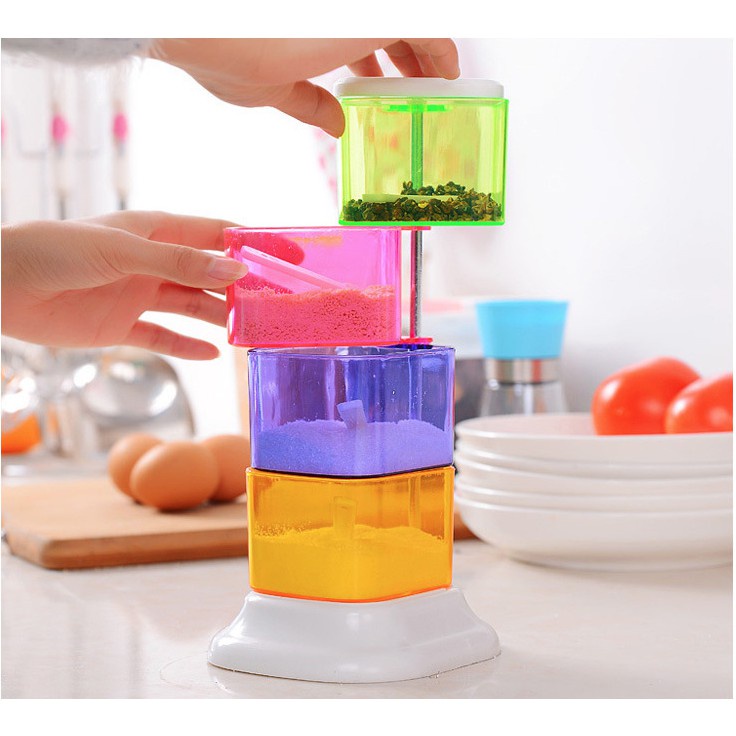 GP Rak tempat bumbu dapur ( 4 in 1 ) rainbow