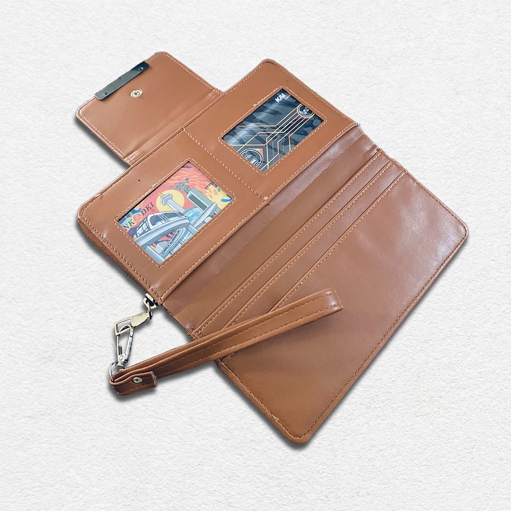 Dompet Wanita - Dompet Panjang Wanita PLAT Casual Women - Dompet Kulit PU Cewe Korea
