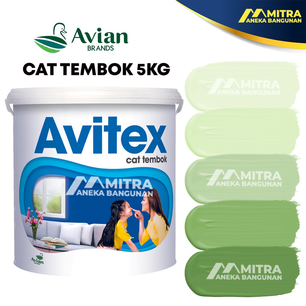 CAT TEMBOK AVITEX INTERIOR 5 KG / AVIAN HIJAU G10 SAGE GREEN