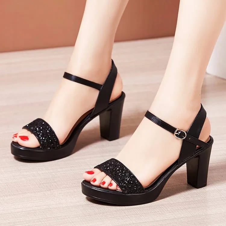 Sandal Heels Wanita Sol Jadi Gliter Etzy