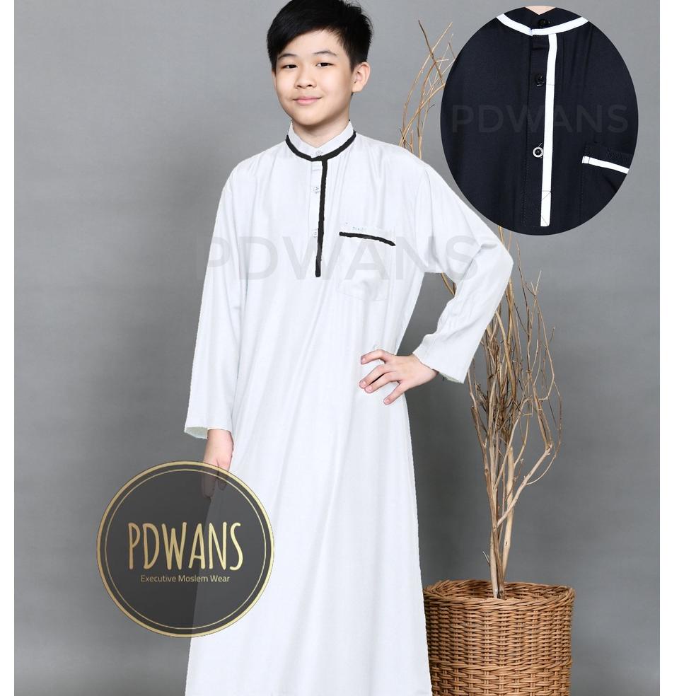 STOK TERBATAS JUBAH ANAK REMAJA TANGGUNG Baju Muslim Anak Jubah Gamis Putih Hitam