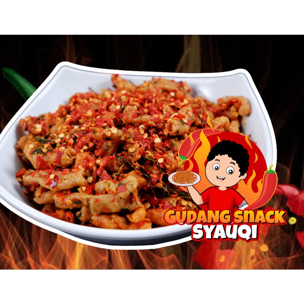 

250 Gram Keripik Usus Krispy Ayam Varian Rasa Pedas Daun Jeruk