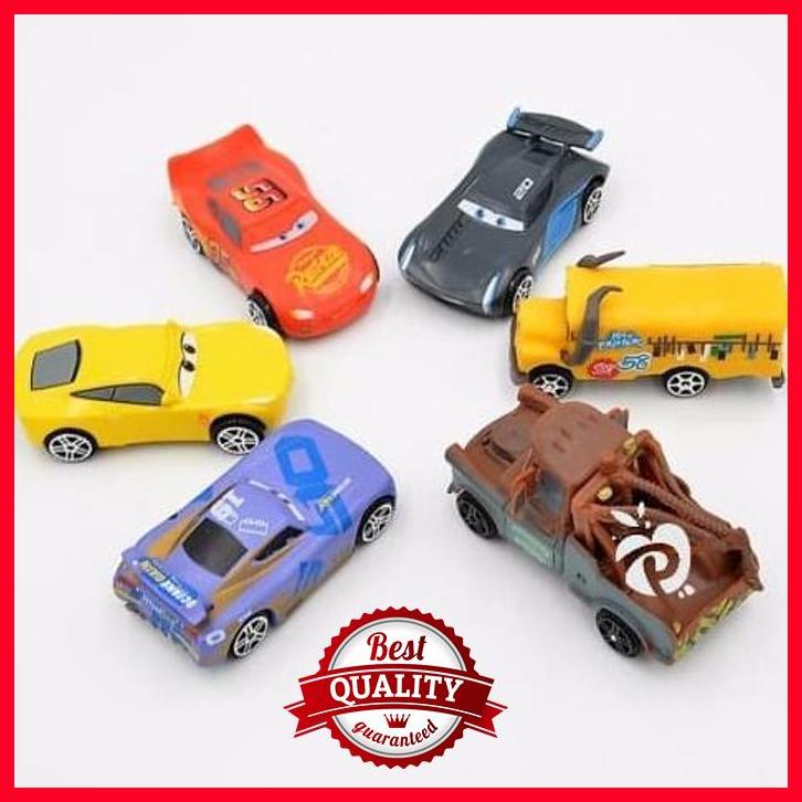 (PINK) CARS ACTION FIGURE SET 6 PAJANGAN MAINAN MINIATUR CAKE TOPPERS FG325