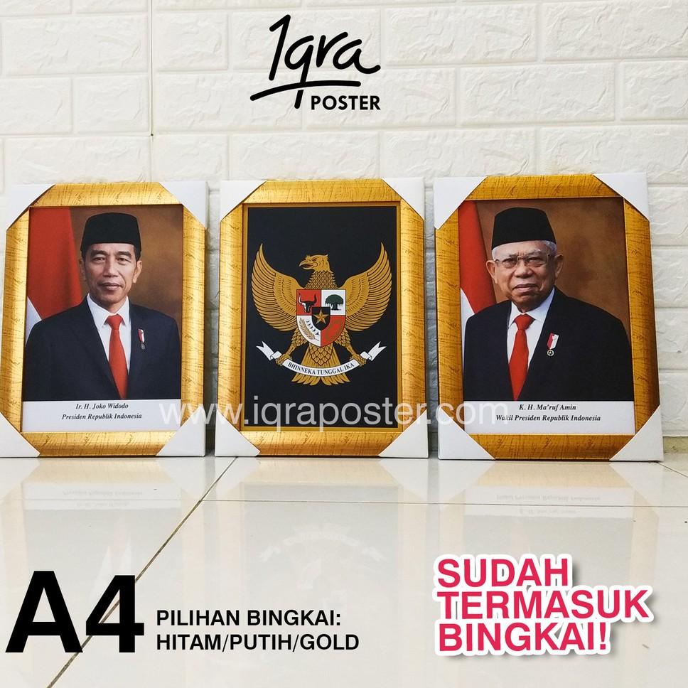 Harga Bersahabat Foto Presiden Wakil Presiden Terbaru Garuda Resmi Setneg Pigura A4
