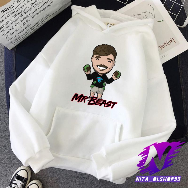 jaket sweater hoodie anak mr beast