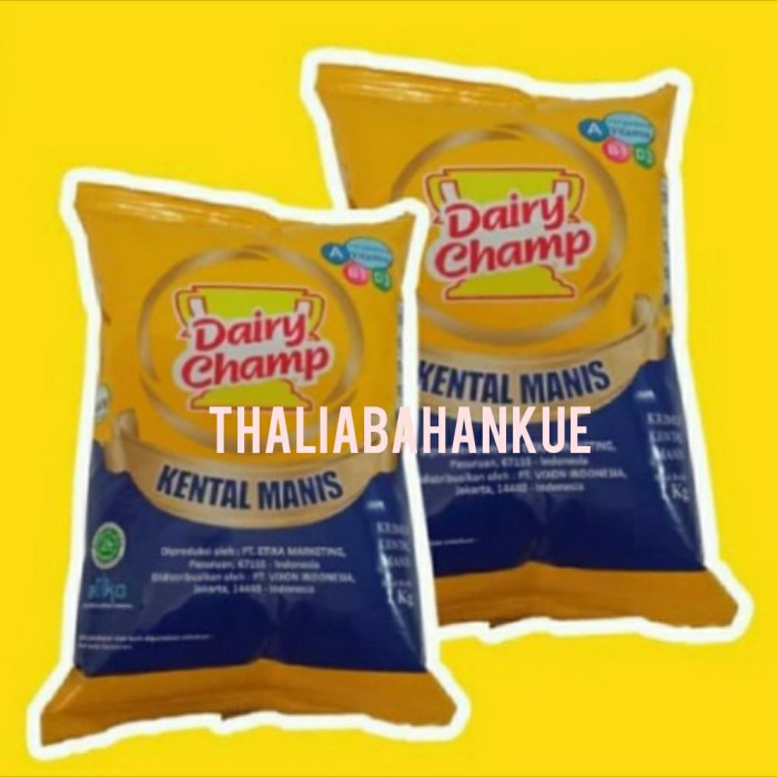 

DAIRY CHAMP KENTAL MANIS 1KG X 1 BENTUK KEMASAN BANTAL, FREE BUBBLE