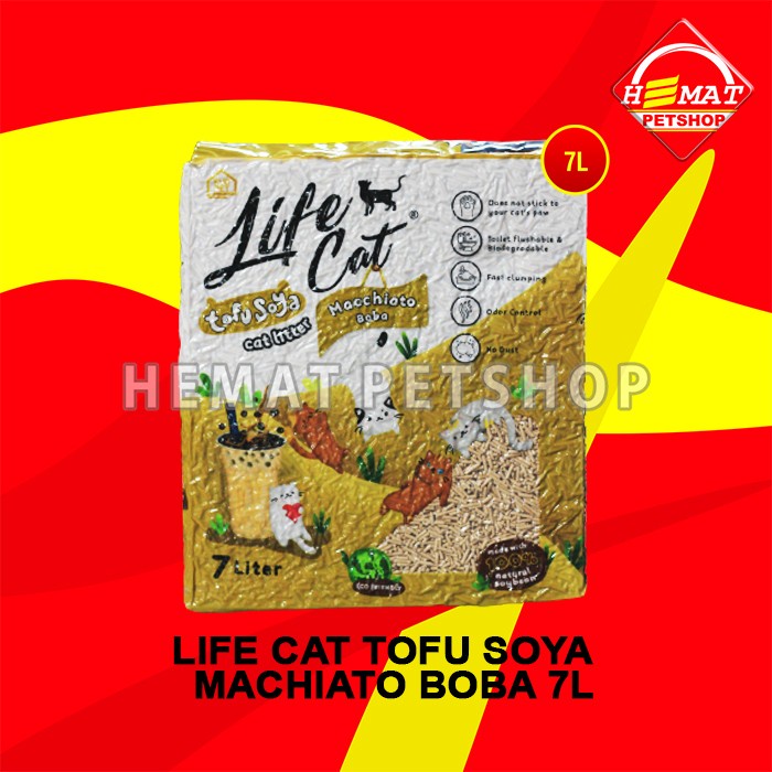 Pasir Kucing Gumpal Wangi Life Cat tofu soya 7 Litter