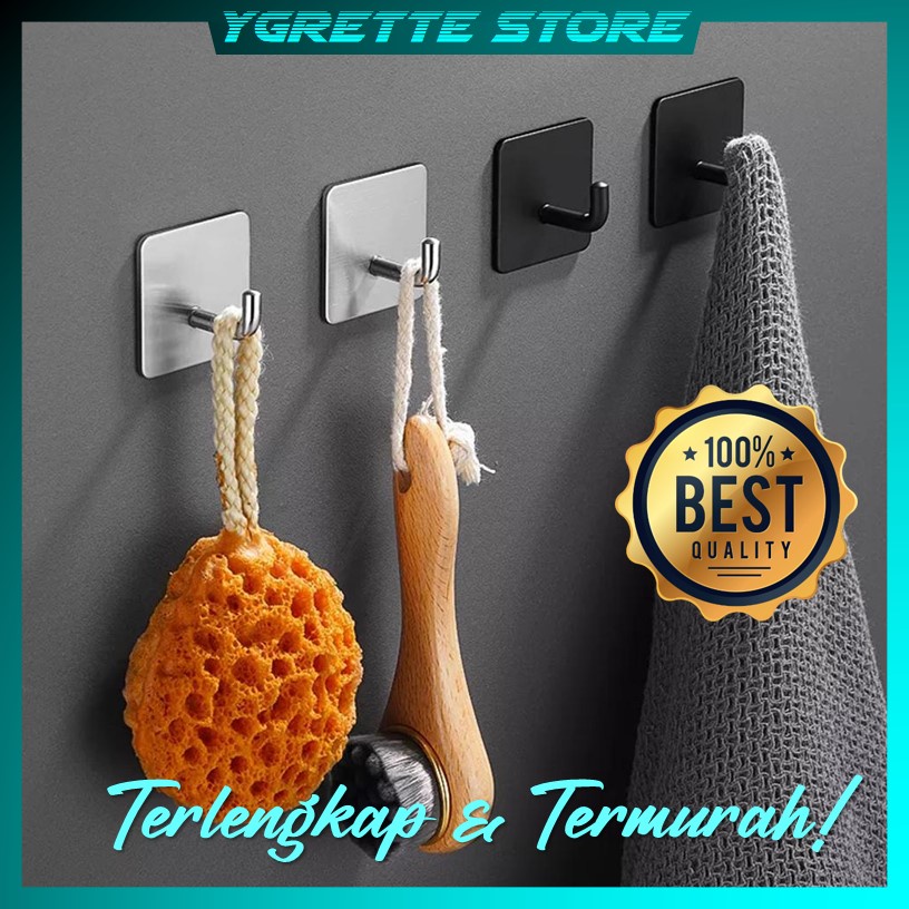 YGRETTE - GANTUNGAN DINDING HOOK HANGER TEMPEL STICKY IHLS Gantungan Hook Wall Hanger Organizer Adhesive 1PCS