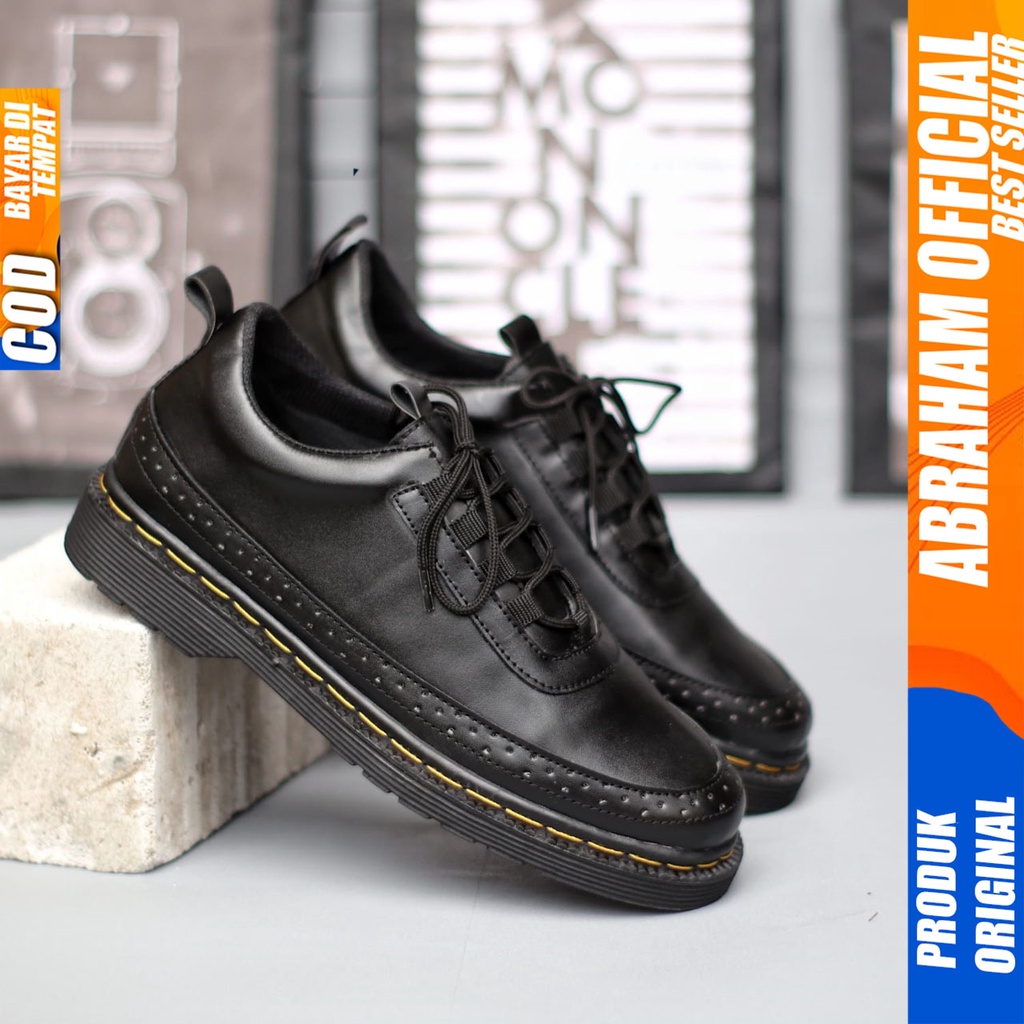 ABRAHAM Sepatu Formal Oxford Pantofel Hitam Pria