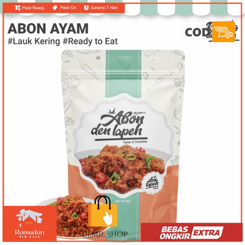 

Abon Ayam Premium / Den Lapeh Food / Abon Non MSG Halal MUI