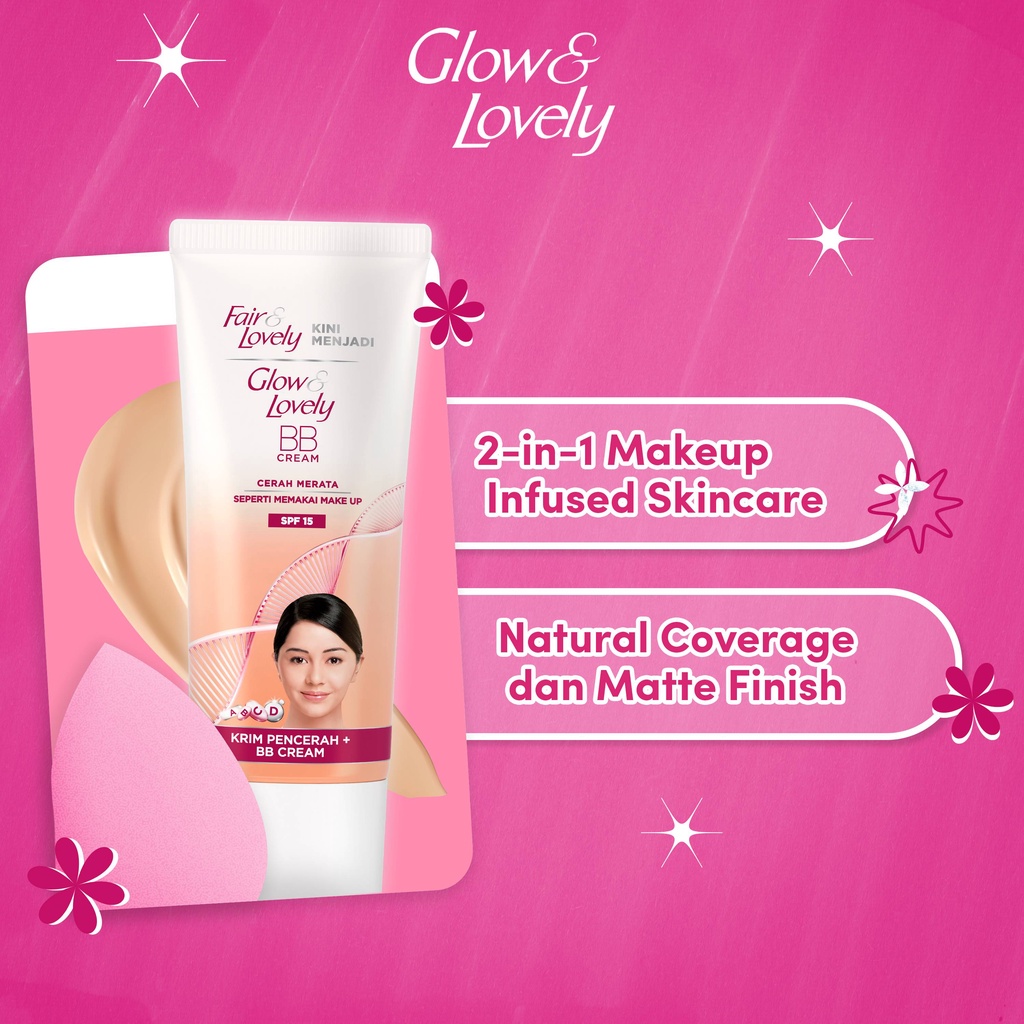 Glow &amp; Lovely BB Cream &amp; Krim Pencerah For All Skin Type SPF 15 15g