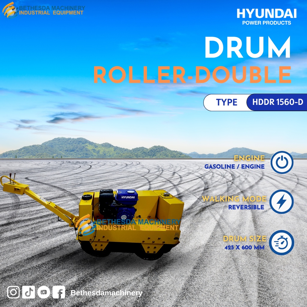 Mesin Pemadat Aspal / Double Drum Roller - HYUNDAI HDDR 1860D