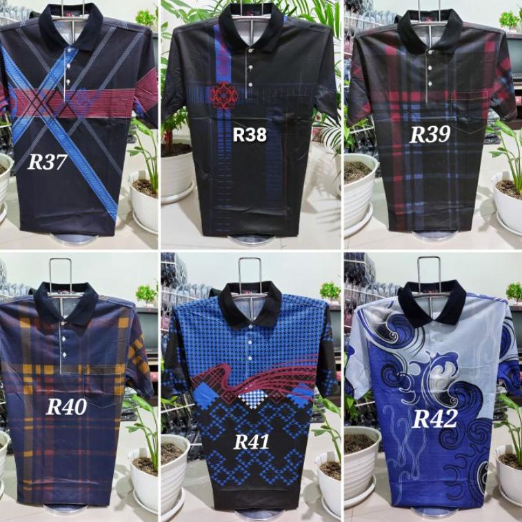 SALE Kaos Pria Kerah Katun IMPORT M L XL - Kaos Kerah Oryong M L XL - Kaos Bapak - Kaos Kerah Motif