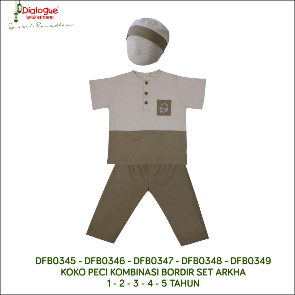 Dialogue Baju Koko Anak Peci Set Arkha - Baju Muslim Anak Set Peci Dan Celana - DFB0345 DFB0346 DFB0347 DFB0348 DFB0349