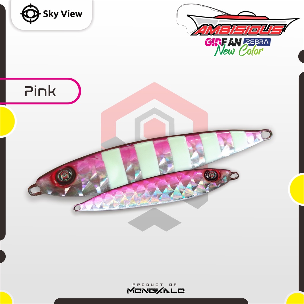 Mongkalo Ambisious Kipas GID-Zebra noMotif Fluorescent 30 Pink
