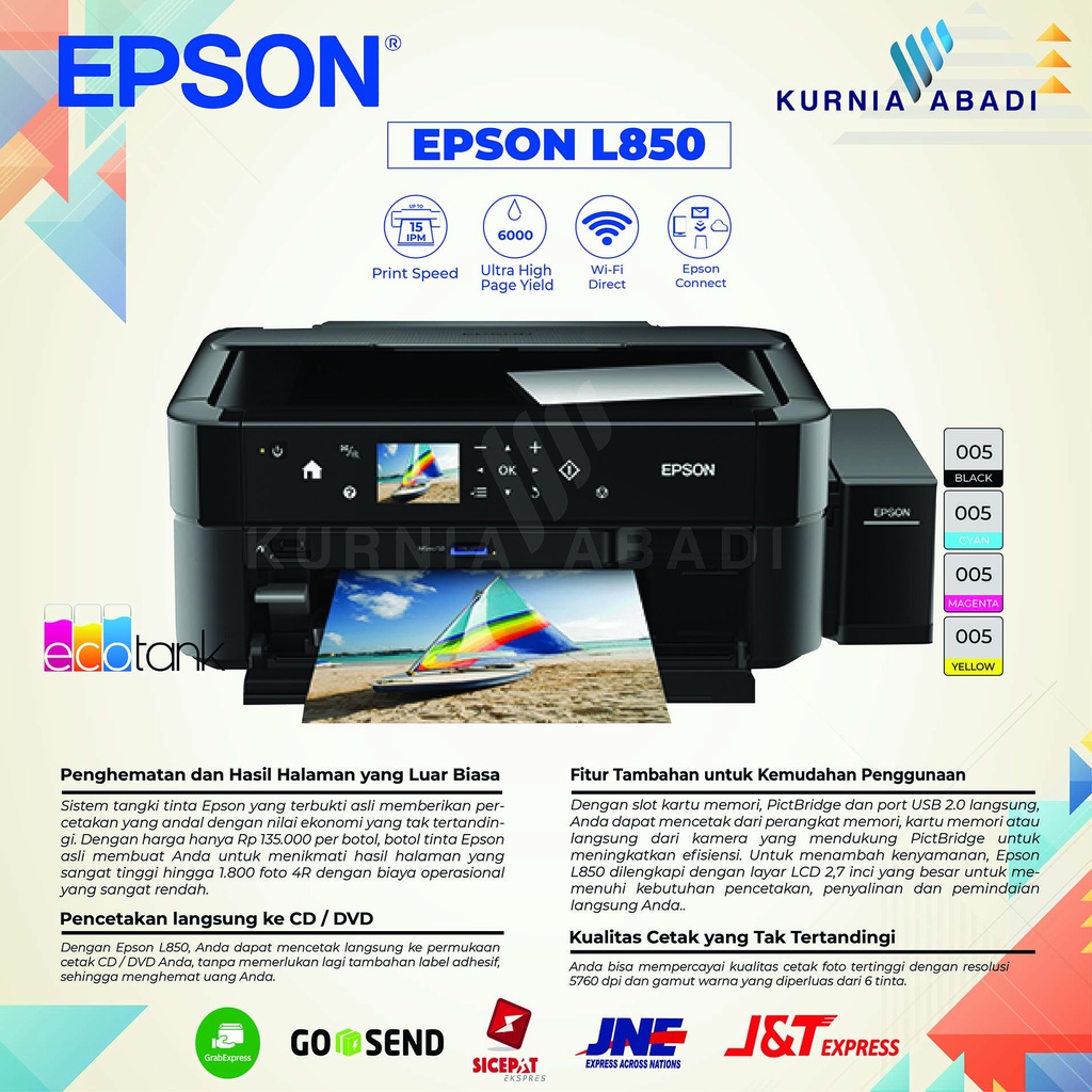 Epson Ink Tank System Printer L850 Photo All-in-One Ink Tank Printer