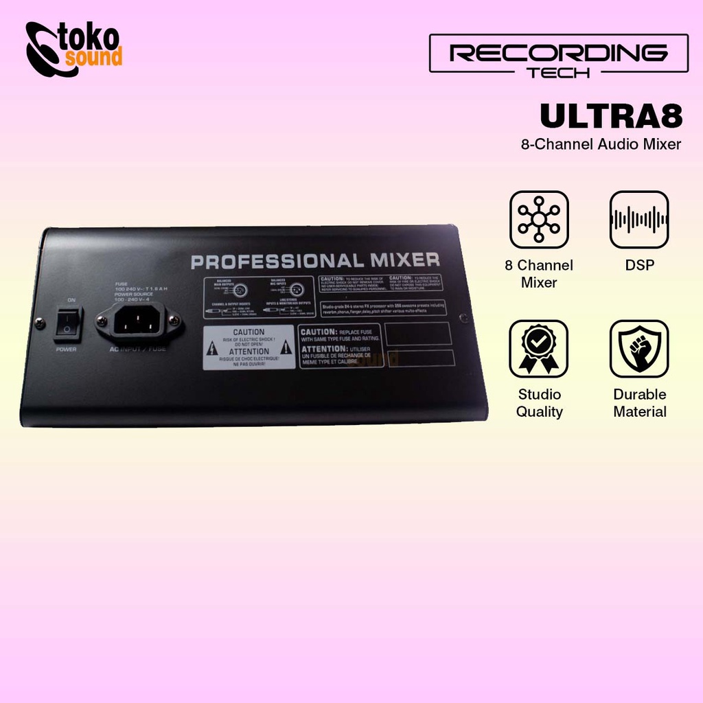 Recording Tech Ultra 8 Mixing Console | Audio MIxer 8 Channel