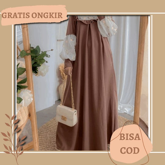 Kaftan Aimar Dress Gamis Wanita Dewasa Terbaru 2023 Elegan Gamis Remaja Kekinian Viral Gamis Modern 