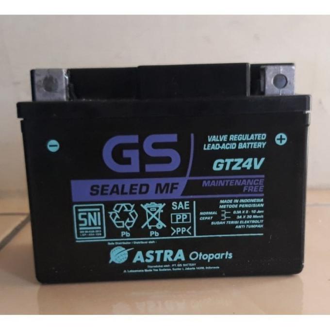 Accu/Aki Motor Kering Gs Astra Gtz4V Untuk Motor Beat, Scoopy, Vixion Debezzz