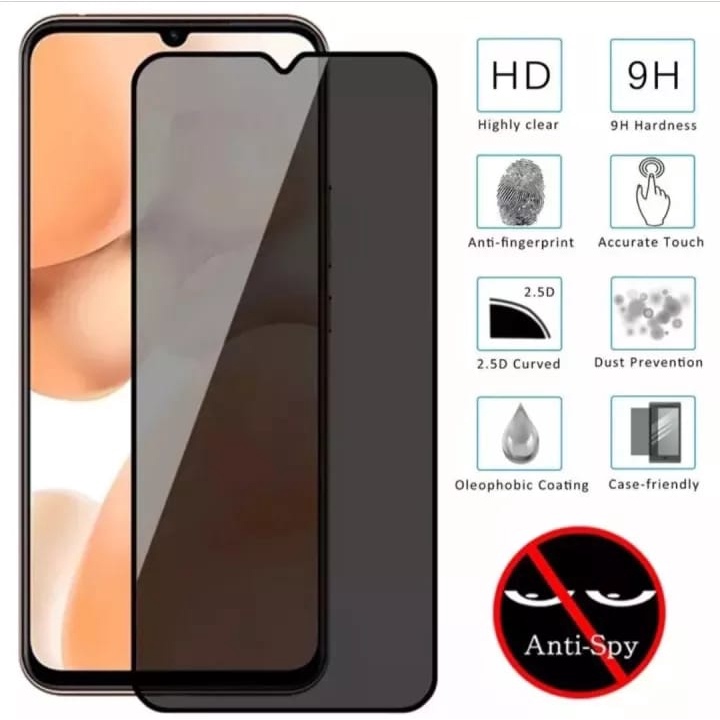 Tempered Glass Anti Gores Temperglass TG Kaca Anti Spy Privacy REALME C1 C2 C3 C11 C12 C15 C20 C21 C21Y C25 C25A C30 C30S C31 C35