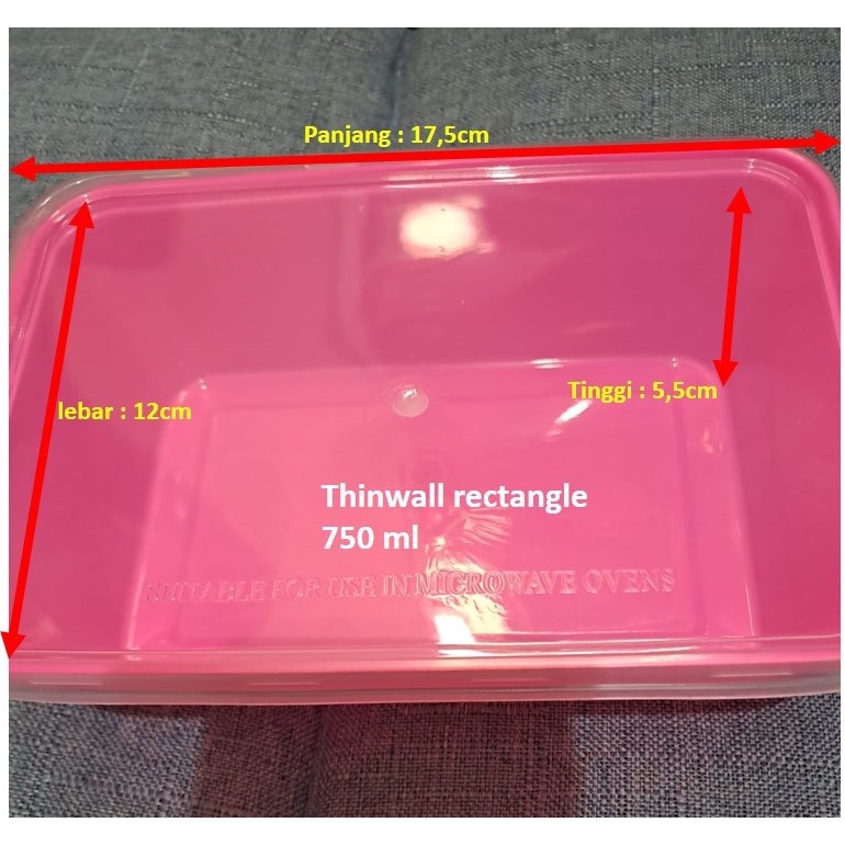 THINWALL WARNA 750ML PLASTIK / KOTAK MAKAN PLASTIK 750ML WARNA