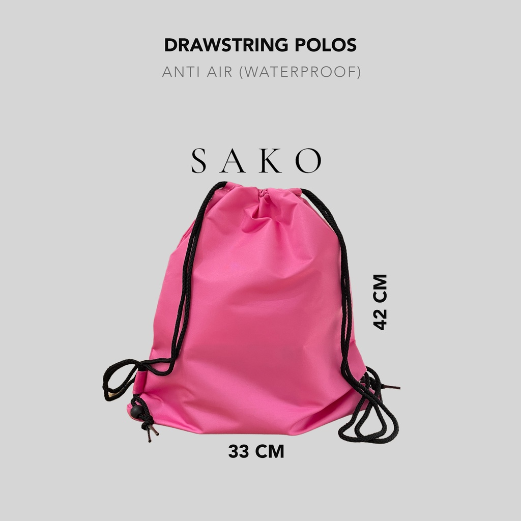(SAKO) - RANSEL SERUT DRAWSTRING WARNA NEON STABILO ANTI AIR 33X42 CM