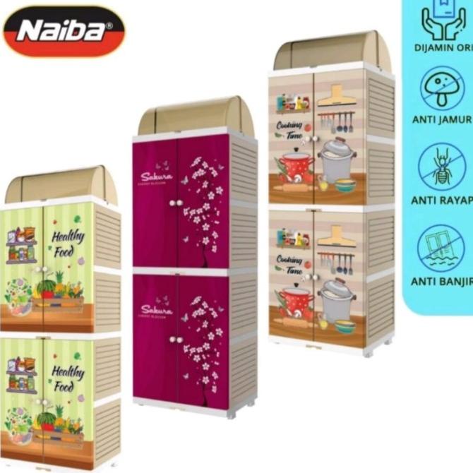 Termurah Lemari Piring Plastik Naiba/Mini Dish Rak Pantry Naiba 4002 New