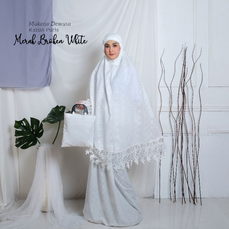 Mukena Dewasa Katun Paris Merak || Mukena Katun Paris Renda Milo