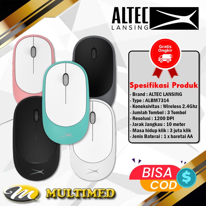 Mouse Wireless Altec Lansing ALBM7314 USB 2.4GHz