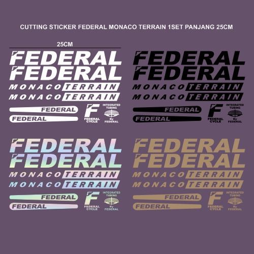 Cutting Sticker Sepeda Federal MONACO TERRAIN Stiker Frame Bike 1set