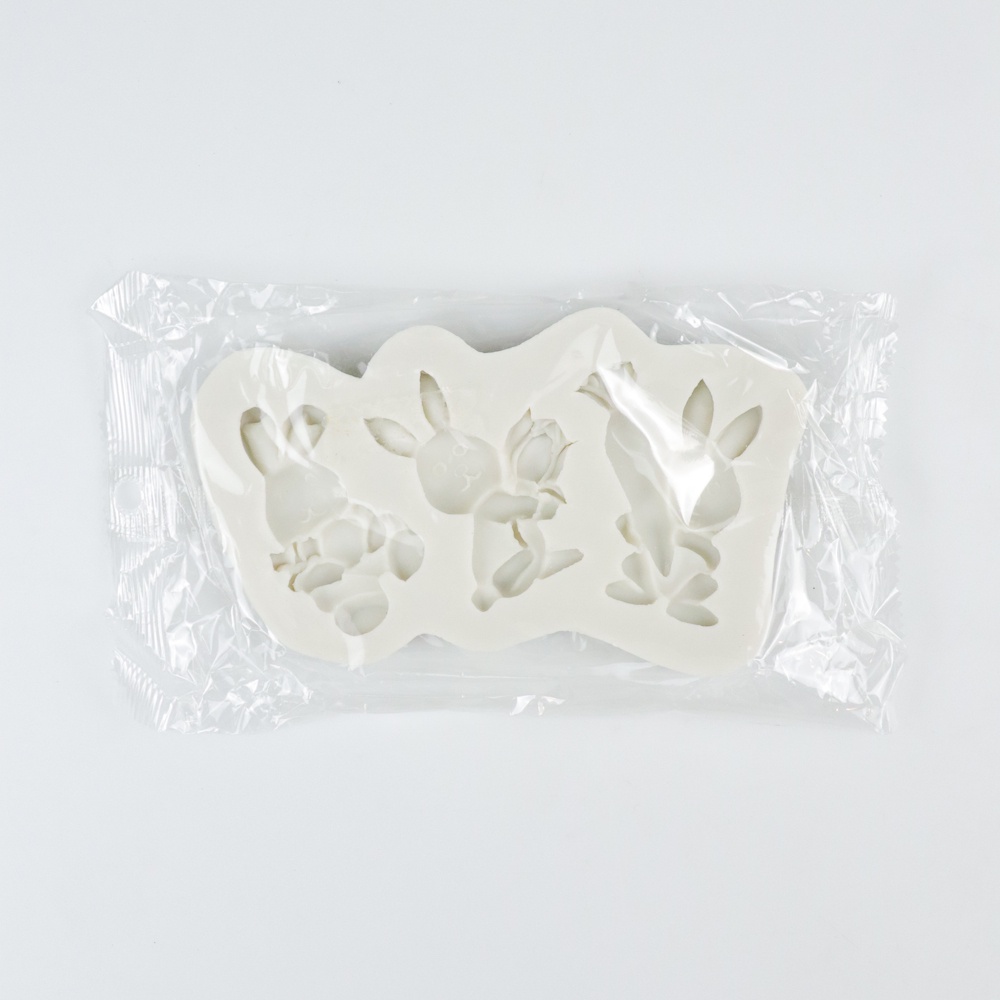Miki Cetakan Kue 3D Cube Baking Cake Dessert Molds Silicone Rabbit - MH03 - Gray