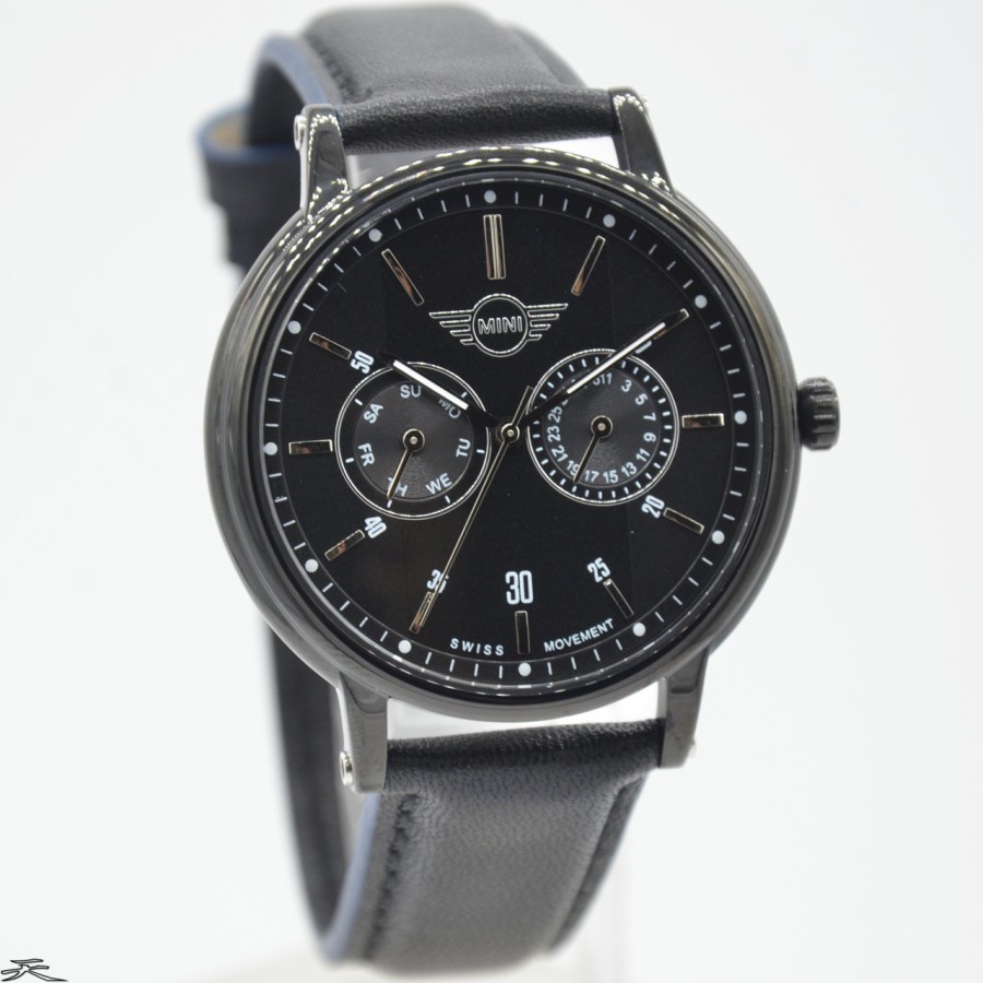 MINI COOPER 160649 Jam Tangan Pria Mini Cooper Kulit Original - Black