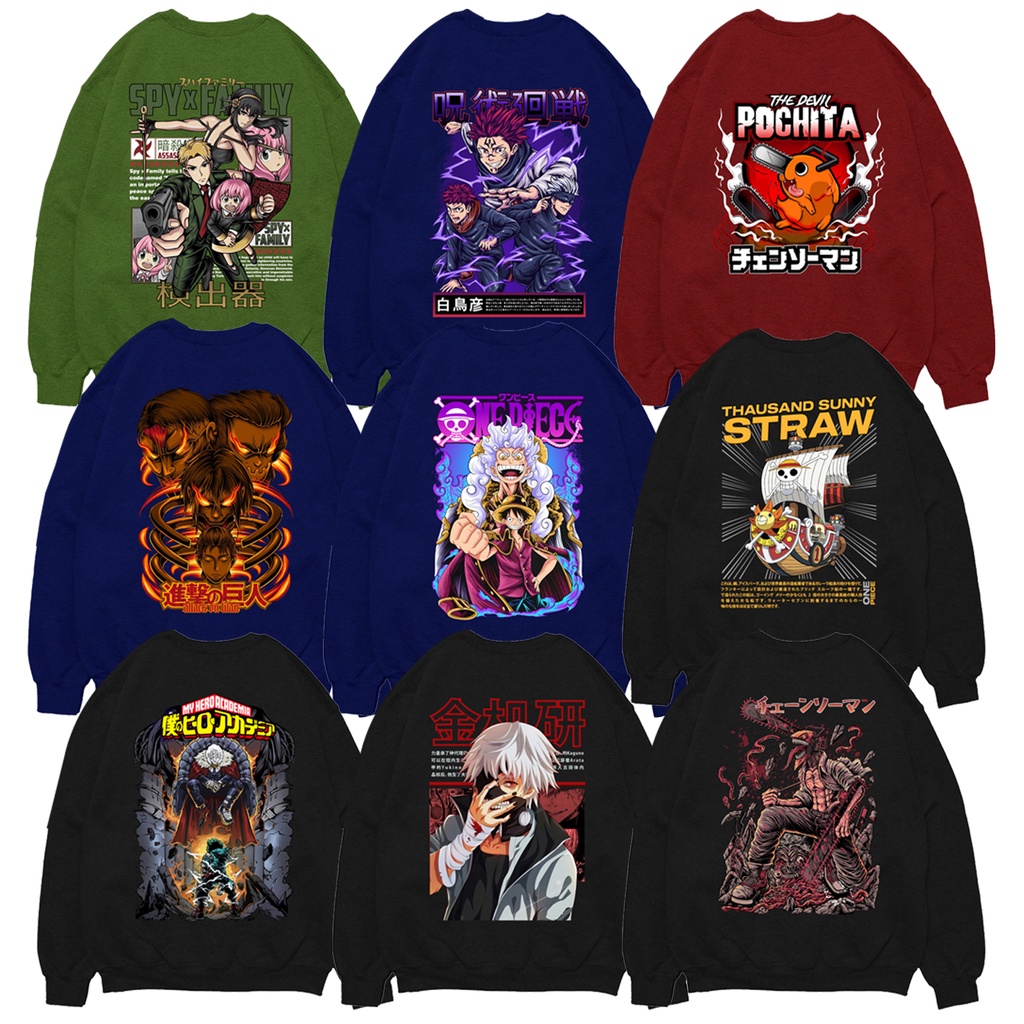 Sweater Crewneck Denji Chainsaw Man Crewneck Ken Kaneki Tokyo Ghoul Sweater One Piece Luffy Monkey Sweater Deku My Hero Academia Sweater Pochita The Devil Crewneck Itadori Shiratori Yahko Crewneck SPYXFAMILY Crewneck Thausand Sunny Straw Crewneck Eren