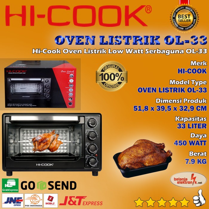Oven Hi-Cook Oven Listrik Low Watt Serbaguna Ol-33