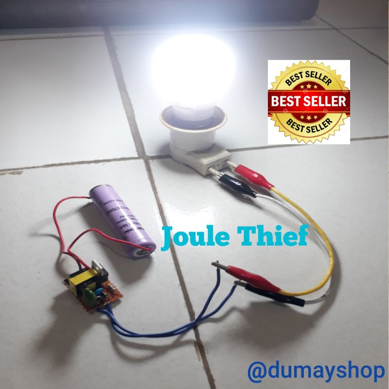 Kit Joule Thief Mini Inverter Input 3,7 - 5 Volt baterai, lampu led merk lokalan 3 > 30 watan, berdr