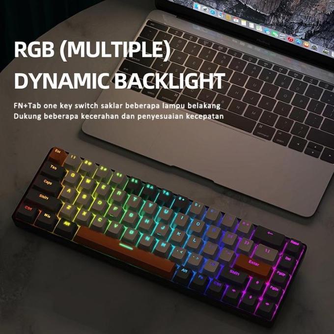 Cpstech T8 Shimmer Keyboard Mechanical 68 Tombol Mekanik Type-C Wired [Cod]