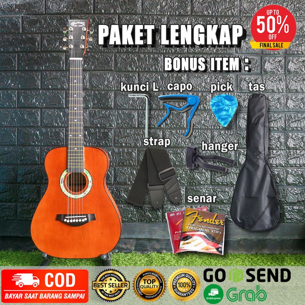 Gitar Akustik Mini 3/4 Custom Sudah Tanam Besi Banyak BONUS