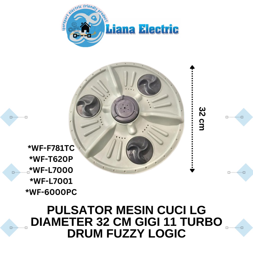 PULSATOR MESIN CUCI LG DIAMETER 32 CM GIGI 11 TURBO DRUM FUZZY LOGIC