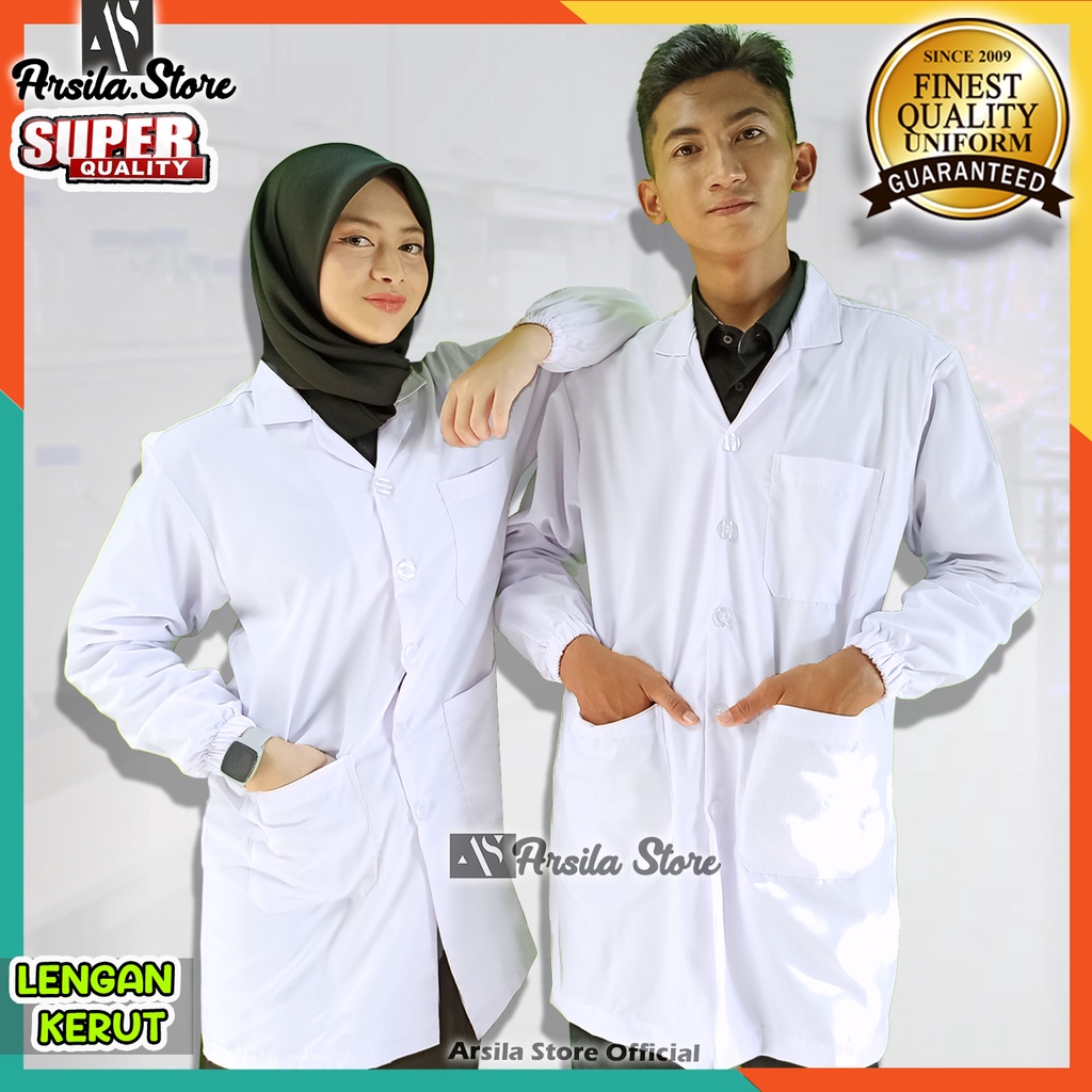 NEW  (MURAH) JAS LABORATORIUM LENGAN PANJANG / JAS LAB LENGAN PANJANG /JAS PRAKTEK/JAS LAB RUMAH