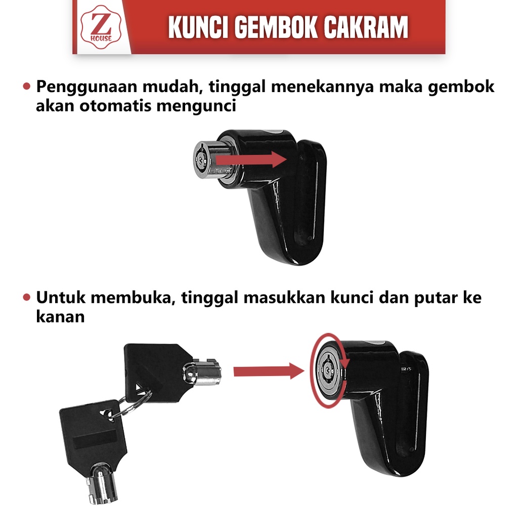 Kunci gembok cakram gembok anti maling /gembok pinggiran sepeda,sepeda motor kunci rem cakram mini untuk sepeda motor motor Gembok Kunci Pengaman Ganda Sepeda Motor Anti Maling Kunci Sepeda Motor Cakram