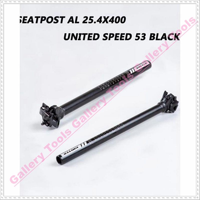 SEATPOST 25.4 TIANG SADEL UNITED ALLOY 40CM HITAM Sepeda aksesoris sparepart