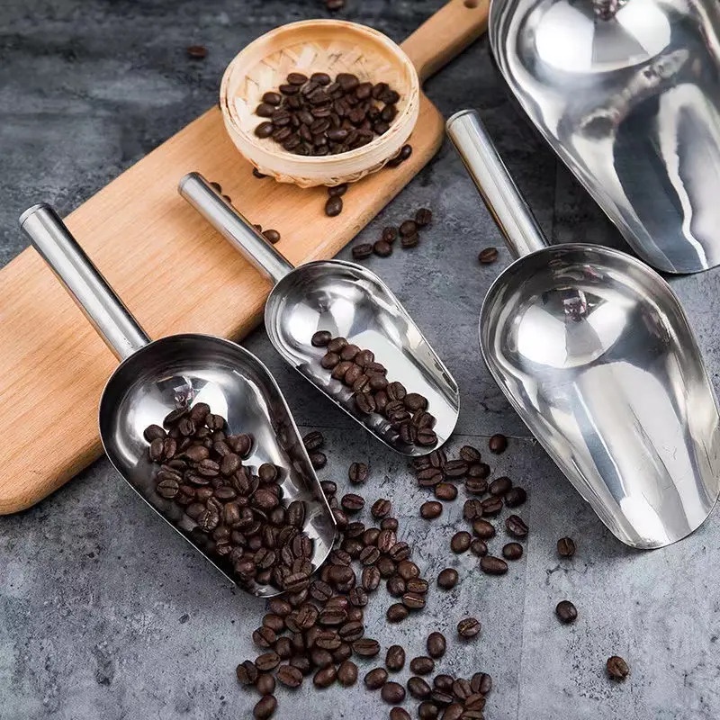 Sendok Sekop Es Batu Stainless Steel Sendok Takar Beras Tepung Biji Kopi Ice Cube Spoon Flour Rice Spoon Serokan Sekop Serbaguna TERMURAH TERLARIS