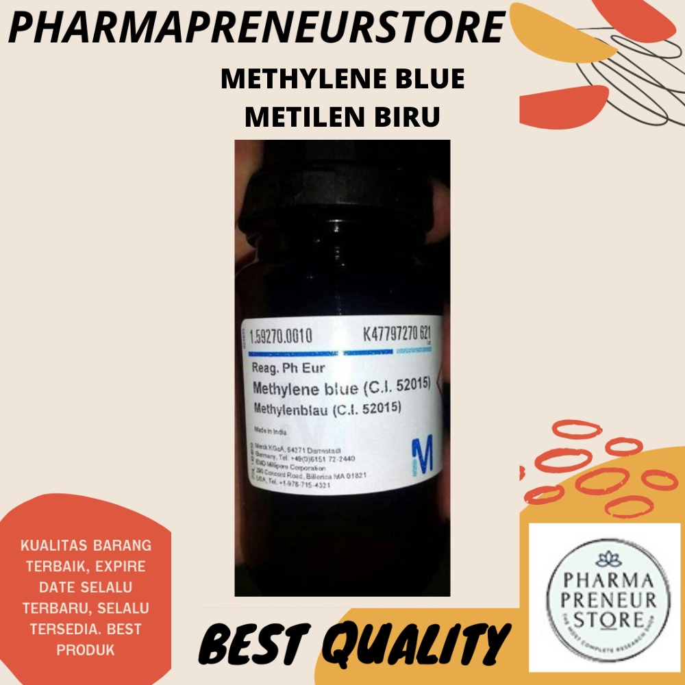 METHYLENE BLUE / METILEN BIRU PRO ANALISA INDIKATOR 5 DAN 10 GRAM MERCK BEST QUALITY