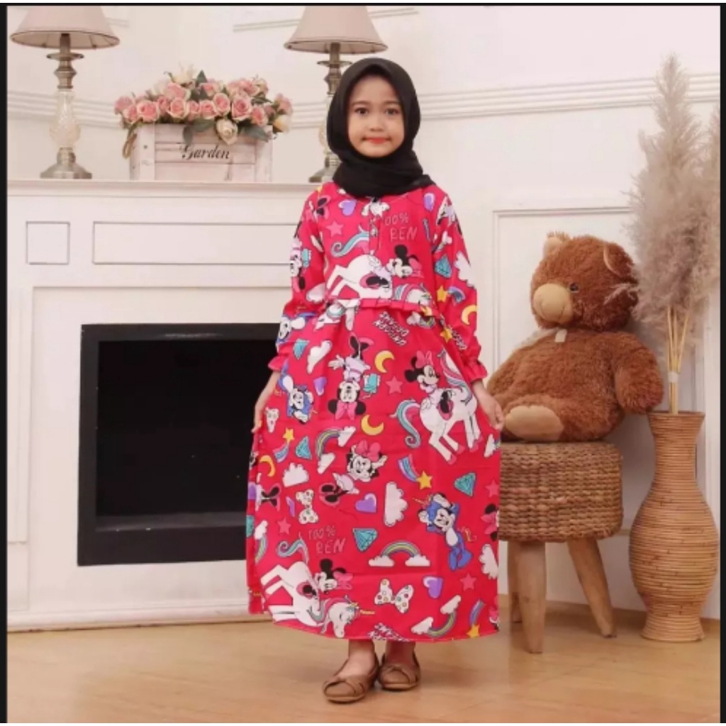 GAMIS ANAK PEREMPUAN KARAKTER 4-9 THN MOTIF